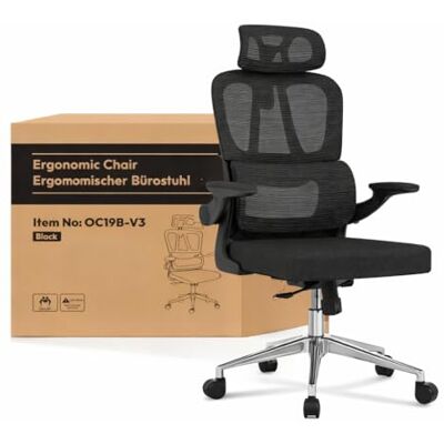 FLEXISPOT OC3 Lite Chaise Bureau, Chaise Ergonomique en Maille Pivotante Réglable en Hauteur ave Accoudoirs 2D et Soutien Lombaire Indépendant en C, Maille Respirante, Noir - Publicité FLEXISPOT OC3 Lite Chaise Bureau, Chaise Ergonomique en Maille Pivotante Réglable en Hauteur ave Accoudoirs 2D et Soutien Lombaire Indépendant en C, Maille Respirante, Noir - Publicité