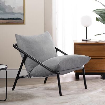 ZINUS Ada Poltrona Relax - Fauteuil - Gris clair - Fauteuil relax avec siège profond - Publicité ZINUS Ada Poltrona Relax - Fauteuil - Gris clair - Fauteuil relax avec siège profond - Publicité
