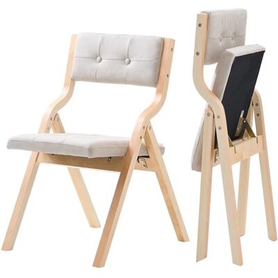 VEVOR Chaise Pliante en Bois avec Coussin, Lot de 2, Chaise de Salle à Manger Portable rembourrée Moderne avec Coussin d'assise Pliable, pour Cuisine, Bureau, Mariage, fête, Montage Facile, Beige - Publicité VEVOR Chaise Pliante en Bois avec Coussin, Lot de 2, Chaise de Salle à Manger Portable rembourrée Moderne avec Coussin d'assise Pliable, pour Cuisine, Bureau, Mariage, fête, Montage Facile, Beige - Publicité