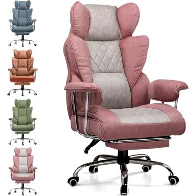 GTPLAYER Chaise Gaming, Bureau Soutien Lombaire Ressorts, siège Large accoudoirs Souple, Repose-Pieds, Hauteur réglable, Supporte 180 kg, Tissu Rose - Publicité GTPLAYER Chaise Gaming, Bureau Soutien Lombaire Ressorts, siège Large accoudoirs Souple, Repose-Pieds, Hauteur réglable, Supporte 180 kg, Tissu Rose - Publicité