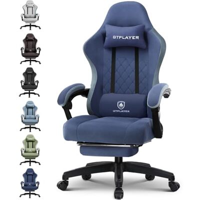GTPLAYER Chaise de Bureau et de Gaming avec Coussin à Ressorts ensachés, accoudoirs et Repose-Pieds articulés, Chaise d'ordinateur Ergonomique à Dossier Haut avec Support Lombaire, Supporte 150 kg - Publicité GTPLAYER Chaise de Bureau et de Gaming avec Coussin à Ressorts ensachés, accoudoirs et Repose-Pieds articulés, Chaise d'ordinateur Ergonomique à Dossier Haut avec Support Lombaire, Supporte 150 kg - Publicité