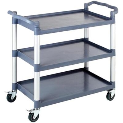 APS servir Chariot env. 108 x 50 cm, hauteur 96 cm Polypropylène, Gris Cadre en aluminium, 3 PLANCHERS - Publicité APS servir Chariot env. 108 x 50 cm, hauteur 96 cm Polypropylène, Gris Cadre en aluminium, 3 PLANCHERS - Publicité