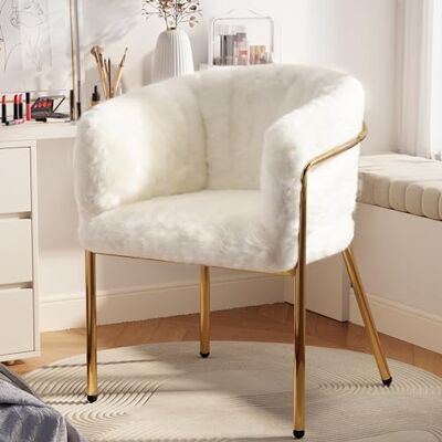 Merax Chaise d’appoint 1 Place en Velours Imitation Lapin Beige,Fauteuil de Salon, Design “Luxe léger”, Pieds métalliques dorés, Chaise de Salon/Chambre/Polyvalente - Publicité Merax Chaise d’appoint 1 Place en Velours Imitation Lapin Beige,Fauteuil de Salon, Design “Luxe léger”, Pieds métalliques dorés, Chaise de Salon/Chambre/Polyvalente - Publicité