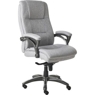 Beliani Fauteuil de Bureau en Lin Siège Inclinable Réglable en Hauteur Rembourrage Epais Gris Magnus - Publicité Beliani Fauteuil de Bureau en Lin Siège Inclinable Réglable en Hauteur Rembourrage Epais Gris Magnus - Publicité