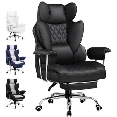 GTPLAYER Chaise Gaming, Bureau Soutien Lombaire Ressorts, siège Large accoudoirs Souple, Repose-Pieds, Hauteur réglable, Supporte 180 kg, Noir - Publicité GTPLAYER Chaise Gaming, Bureau Soutien Lombaire Ressorts, siège Large accoudoirs Souple, Repose-Pieds, Hauteur réglable, Supporte 180 kg, Noir - Publicité