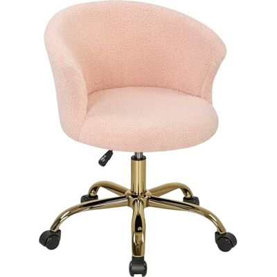 Vinsetto Chaise Bureau Ergonomique en Polaire Teddy Chaise Coiffeuse Rose - Publicité Vinsetto Chaise Bureau Ergonomique en Polaire Teddy Chaise Coiffeuse Rose - Publicité