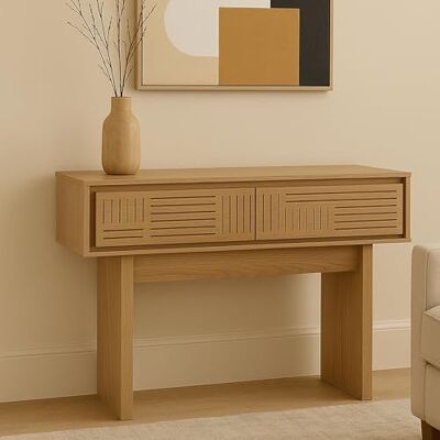 Mendler Console HWC-O31 86 x 110 x 41 cm Orme Naturel - Publicité Mendler Console HWC-O31 86 x 110 x 41 cm Orme Naturel - Publicité