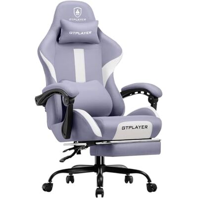 GTPLAYER Chaise de Gamer, Chaise de Bureau, Respirante, en Tissu de qualité supérieure, Ergonomique, réglable et pivotante, avec Repose-Pieds, Supporte 150 kg, Violette - Publicité GTPLAYER Chaise de Gamer, Chaise de Bureau, Respirante, en Tissu de qualité supérieure, Ergonomique, réglable et pivotante, avec Repose-Pieds, Supporte 150 kg, Violette - Publicité