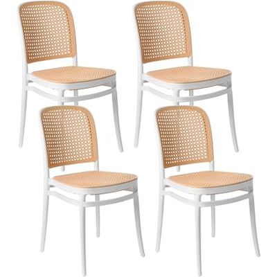 Beliani Lot 4 Chaises de Salle à Manger en Plastique Empilables sans Accoudoirs Intérieur et Extérieur Beige et Blanc Plose - Publicité Beliani Lot 4 Chaises de Salle à Manger en Plastique Empilables sans Accoudoirs Intérieur et Extérieur Beige et Blanc Plose - Publicité