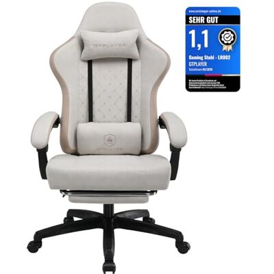 GTPLAYER Chaise de Gaming, Chaise de Bureau avec Coussin à Ressorts ensachés, accoudoirs et Repose-Pieds articulés, Chaise d'ordinateur Ergonomique à Dossier Haut, Supporte 150 kg, IW - Publicité GTPLAYER Chaise de Gaming, Chaise de Bureau avec Coussin à Ressorts ensachés, accoudoirs et Repose-Pieds articulés, Chaise d'ordinateur Ergonomique à Dossier Haut, Supporte 150 kg, IW - Publicité