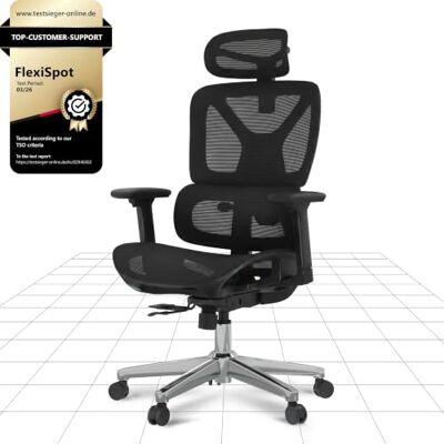 FLEXISPOT ErgoX Chaise de Bureau Ergonomique Chaise Gaming en Maille Respirante, Accoudoirs 3D, Appuie-tête Réglable, Pivotante Réglable Hauteur, Bureau & Gaming, Noir - Publicité FLEXISPOT ErgoX Chaise de Bureau Ergonomique Chaise Gaming en Maille Respirante, Accoudoirs 3D, Appuie-tête Réglable, Pivotante Réglable Hauteur, Bureau & Gaming, Noir - Publicité