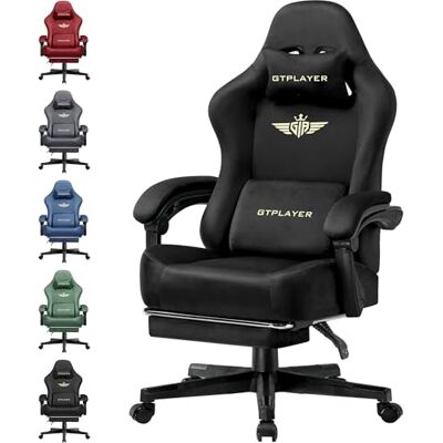 GTPLAYER Chaise de Gaming Respirante Ergonomique Tissu de qualité supérieure Ergonomique Dossier réglable à 160° et Repose-Pieds Extensible Noir foncé - Publicité GTPLAYER Chaise de Gaming Respirante Ergonomique Tissu de qualité supérieure Ergonomique Dossier réglable à 160° et Repose-Pieds Extensible Noir foncé - Publicité