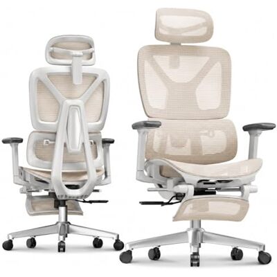 FLEXISPOT ErgoX Chaise de Bureau Ergonomique Chaise Gaming en Maille Respirante, Accoudoirs 3D, Appuie-tête Réglable, Pivotante Réglable Hauteur, Bureau & Gaming, Beige - Publicité FLEXISPOT ErgoX Chaise de Bureau Ergonomique Chaise Gaming en Maille Respirante, Accoudoirs 3D, Appuie-tête Réglable, Pivotante Réglable Hauteur, Bureau & Gaming, Beige - Publicité