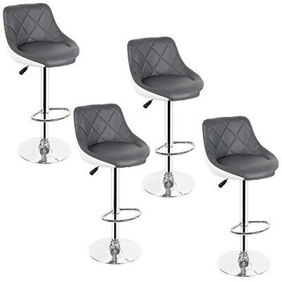 LANTUS Lot de 4 Tabourets de Bar Réglable en Hauteur Similicuir I Chaise Hauteur de Bar Confortable Dossier et Repose-Pied Ergonomique pour Bars, Pubs, Cuisine et Restaurants - Publicité LANTUS Lot de 4 Tabourets de Bar Réglable en Hauteur Similicuir I Chaise Hauteur de Bar Confortable Dossier et Repose-Pied Ergonomique pour Bars, Pubs, Cuisine et Restaurants - Publicité