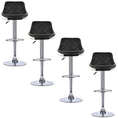 LANTUS Lot de 4 Tabourets de Bar Réglable en Hauteur Similicuir I Chaise Hauteur de Bar Confortable Dossier et Repose-Pied Ergonomique pour Bars, Pubs, Cuisine et Restaurants - Publicité LANTUS Lot de 4 Tabourets de Bar Réglable en Hauteur Similicuir I Chaise Hauteur de Bar Confortable Dossier et Repose-Pied Ergonomique pour Bars, Pubs, Cuisine et Restaurants - Publicité