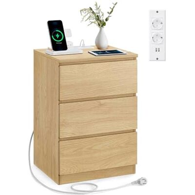VASAGLE Kailyn Collection Table de Chevet avec Multiprise, Table d’Appoint avec 3 Tiroirs, 2 Prises CA, 2 Ports USB, pour Salon, Chambre, Bureau, Moderne, Jaune Paille LET631Y70 - Publicité VASAGLE Kailyn Collection Table de Chevet avec Multiprise, Table d’Appoint avec 3 Tiroirs, 2 Prises CA, 2 Ports USB, pour Salon, Chambre, Bureau, Moderne, Jaune Paille LET631Y70 - Publicité