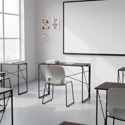 FurnitureR Tables pour Formation, Desk D'étude Polyvalentes pour Ecoles, Table Pliante Efficace, Cadre en MDF et Métal, Pas de Montage Nécessaire, 100 x 50 x 75cm, Nnoyer - Publicité FurnitureR Tables pour Formation, Desk D'étude Polyvalentes pour Ecoles, Table Pliante Efficace, Cadre en MDF et Métal, Pas de Montage Nécessaire, 100 x 50 x 75cm, Nnoyer - Publicité
