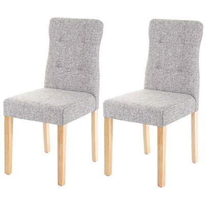 Mendler 2X Chaise de Salle à Manger HWC-E58, Fauteuil Tissu Gris, Pieds clairs - Publicité Mendler 2X Chaise de Salle à Manger HWC-E58, Fauteuil Tissu Gris, Pieds clairs - Publicité