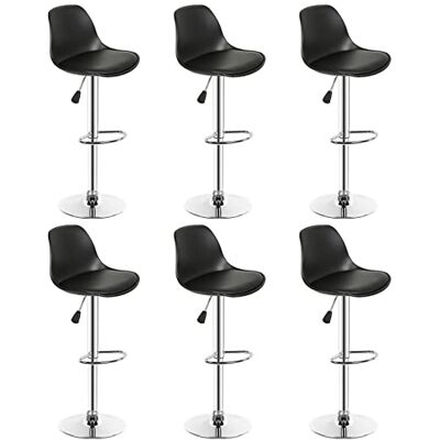 LANTUS Lot de 6 tabourets de Bar, Tabouret de Bar en Cuir synthétique réglable en Hauteur,tabourets de Bar Cuisine Design SIG,Réglable en Hauteur et Rotative à 360°-Noir-6pc - Publicité LANTUS Lot de 6 tabourets de Bar, Tabouret de Bar en Cuir synthétique réglable en Hauteur,tabourets de Bar Cuisine Design SIG,Réglable en Hauteur et Rotative à 360°-Noir-6pc - Publicité