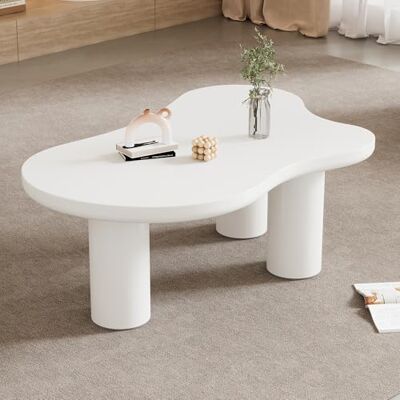 BTM Table Basse irrégulière en Forme de Nuage, 107 cm de Long, 66 cm de Large, 40,5 cm de Haut, Plateau en MDF et Pieds en PVC, avec Patin en Feutre - Publicité BTM Table Basse irrégulière en Forme de Nuage, 107 cm de Long, 66 cm de Large, 40,5 cm de Haut, Plateau en MDF et Pieds en PVC, avec Patin en Feutre - Publicité