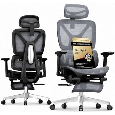 FLEXISPOT ErgoX Chaise Bureau avec Repose-Pieds - Publicité FLEXISPOT ErgoX Chaise Bureau avec Repose-Pieds - Publicité