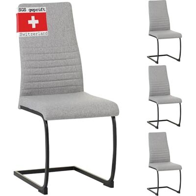 Albatros TURANO Lot de 4 chaises de salle à manger rembourrées, design moderne, housse en tissu, rembourrage épais, grises - Publicité Albatros TURANO Lot de 4 chaises de salle à manger rembourrées, design moderne, housse en tissu, rembourrage épais, grises - Publicité