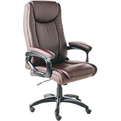 Beliani Fauteuil de Bureau en Similicuir Siège Inclinable Réglable en Hauteur Rembourrage Epais Marron Foncé Graceful - Publicité Beliani Fauteuil de Bureau en Similicuir Siège Inclinable Réglable en Hauteur Rembourrage Epais Marron Foncé Graceful - Publicité
