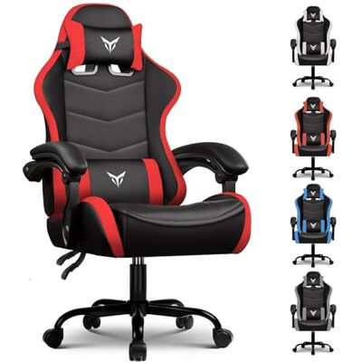 GTPLAYER Chaise Gaming Ergonomique,Chaise Bureau avec Appui-tête et Soutien Lombaire Réglables,Fauteuil de Bureau,Hauteur Réglable, Rouge - Publicité GTPLAYER Chaise Gaming Ergonomique,Chaise Bureau avec Appui-tête et Soutien Lombaire Réglables,Fauteuil de Bureau,Hauteur Réglable, Rouge - Publicité