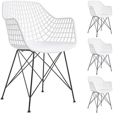 IDIMEX Alicante Ensemble de 4 Chaises en Plastique Blanc - Publicité IDIMEX Alicante Ensemble de 4 Chaises en Plastique Blanc - Publicité