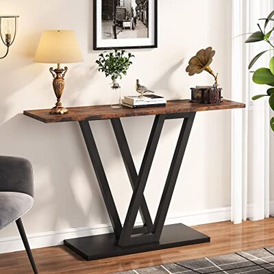Tribesigns Console Meuble, Console d’entrée de Couloir Industrielle, Tables d'entrée de 110 cm Table de canapé étroite pour Salon, Cadre en métal Stable et Assemblage Facile, Marron Rustique - Publicité Tribesigns Console Meuble, Console d’entrée de Couloir Industrielle, Tables d'entrée de 110 cm Table de canapé étroite pour Salon, Cadre en métal Stable et Assemblage Facile, Marron Rustique - Publicité