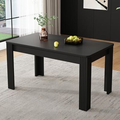 Merax Table à manger rectangulaire en bois Table de cuisine moderne pour salon et salle à manger 116 x 65 x 75 cm (L x l x H) Noir - Publicité Merax Table à manger rectangulaire en bois Table de cuisine moderne pour salon et salle à manger 116 x 65 x 75 cm (L x l x H) Noir - Publicité