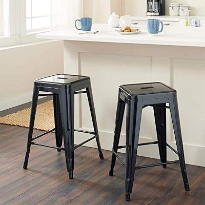 LANTUS Tabouret de Bar Industriel Lot de 2 Tabourets Haut Industriels 76cm Metal et Bois, Chaise de Bar Empilable pour Exterieur Interieur, Max. 150kg 2 pièces (76 x 42 x 42 cm Noir) - Publicité LANTUS Tabouret de Bar Industriel Lot de 2 Tabourets Haut Industriels 76cm Metal et Bois, Chaise de Bar Empilable pour Exterieur Interieur, Max. 150kg 2 pièces (76 x 42 x 42 cm Noir) - Publicité