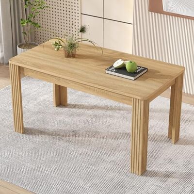 Merax Table en Bois, rectangulaire, Moderne pour Salon et Salle à Manger, 116 x 65 x 75 cm, chêne - Publicité Merax Table en Bois, rectangulaire, Moderne pour Salon et Salle à Manger, 116 x 65 x 75 cm, chêne - Publicité