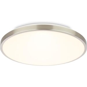 Briloner Plafonnier LED avec panneau décoratif, lumière blanche chaude, 17,5W, 2400lm, salon, chambre, luminaire plafonnier, 33 x 6 cm, nickel mat - Publicité Briloner Plafonnier LED avec panneau décoratif, lumière blanche chaude, 17,5W, 2400lm, salon, chambre, luminaire plafonnier, 33 x 6 cm, nickel mat - Publicité