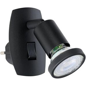 Eglo lampe à prise Parrini, luminaire avec interrupteur, spot orientable, métal et plastique noir, lumière blanc chaud - Publicité Eglo lampe à prise Parrini, luminaire avec interrupteur, spot orientable, métal et plastique noir, lumière blanc chaud - Publicité