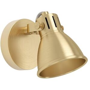 Eglo Applique murale intérieure Seras, luminaire d'intérieur avec spot orientable, lampe élégante pour salon et couloir, métal laiton brossé, avec ampoule LED GU10, blanc chaud - Publicité Eglo Applique murale intérieure Seras, luminaire d'intérieur avec spot orientable, lampe élégante pour salon et couloir, métal laiton brossé, avec ampoule LED GU10, blanc chaud - Publicité