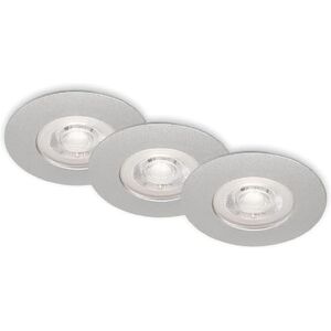 Briloner Lot de 3 lampes LED encastrées au plafond, lampes encastrées à intensité variable, IP44, chrome mat, 90x25 (DxH) - Publicité Briloner Lot de 3 lampes LED encastrées au plafond, lampes encastrées à intensité variable, IP44, chrome mat, 90x25 (DxH) - Publicité