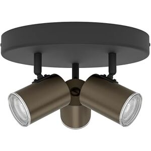 Eglo Plafonnier Consuma 1, spot rond 3 flammes, luminaire plafond salle de bain, lampe métal noir et bronze, douille GU10, IP44 - Publicité Eglo Plafonnier Consuma 1, spot rond 3 flammes, luminaire plafond salle de bain, lampe métal noir et bronze, douille GU10, IP44 - Publicité