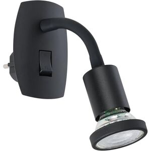 Eglo lampe à prise Parrini, luminaire avec interrupteur, spot pivotant et bras flexible, métal plastique noir, lumière blanc chaud - Publicité Eglo lampe à prise Parrini, luminaire avec interrupteur, spot pivotant et bras flexible, métal plastique noir, lumière blanc chaud - Publicité