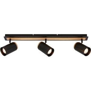 Briloner Plafonnier orientable, douille GU10, max. 9W, plafonnier, spot de plafond, luminaire, lustre salon, lumière plafond, lustre chambre, 70 cm, noir-bois - Publicité Briloner Plafonnier orientable, douille GU10, max. 9W, plafonnier, spot de plafond, luminaire, lustre salon, lumière plafond, lustre chambre, 70 cm, noir-bois - Publicité