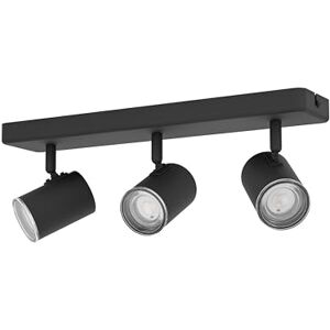 Eglo Plafonnier Consuma 1, 3 spots orientables, lampe de plafond pour salle de bains, luminaire en acier noir, douille GU10, IP44 - Publicité Eglo Plafonnier Consuma 1, 3 spots orientables, lampe de plafond pour salle de bains, luminaire en acier noir, douille GU10, IP44 - Publicité