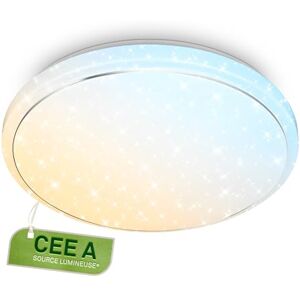 Briloner Plafonnier LED avec télécommande, CEE A source lumineuse, dimmable, veilleuse, blanc chaud à blanc froid, lustre, lustre salon, chambre, luminaire plafonnier, 48 x 8 cm, blanc - Publicité Briloner Plafonnier LED avec télécommande, CEE A source lumineuse, dimmable, veilleuse, blanc chaud à blanc froid, lustre, lustre salon, chambre, luminaire plafonnier, 48 x 8 cm, blanc - Publicité
