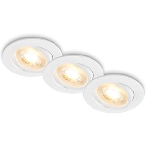 Briloner Set de 3 spots LED encastrables 230V plats, orientables, lumière blanche chaude, spot encastrable, spots plafond, extra plat, 8x2,2 cm, blanc - Publicité Briloner Set de 3 spots LED encastrables 230V plats, orientables, lumière blanche chaude, spot encastrable, spots plafond, extra plat, 8x2,2 cm, blanc - Publicité