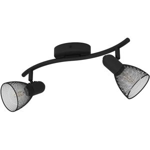 Eglo Plafonnier Carovigno, lampe de plafond 2 flammes, style classique et minimaliste, projecteur en acier, lampe de salon noire, lampe de cuisine, spots avec douille E14 - Publicité Eglo Plafonnier Carovigno, lampe de plafond 2 flammes, style classique et minimaliste, projecteur en acier, lampe de salon noire, lampe de cuisine, spots avec douille E14 - Publicité
