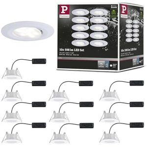 Paulmann 99924 spots enc. LED Calla rond kit de 10 incl. 10x6,5W IP65 gradable projecteurs enc. Blanc dépoli éclair. d'armoire plast. lampe enc. 4000K - Publicité Paulmann 99924 spots enc. LED Calla rond kit de 10 incl. 10x6,5W IP65 gradable projecteurs enc. Blanc dépoli éclair. d'armoire plast. lampe enc. 4000K - Publicité