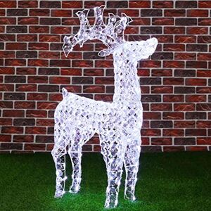BAKAJI Renne de Noël Lumineuse 3D en Perles Cristaux Acryliques Réfléchissants 200 Lumières LED Blanc Froid Rennes Lumineuses de Jardin Décoration de Noël Hauteur 90 cm - Publicité BAKAJI Renne de Noël Lumineuse 3D en Perles Cristaux Acryliques Réfléchissants 200 Lumières LED Blanc Froid Rennes Lumineuses de Jardin Décoration de Noël Hauteur 90 cm - Publicité