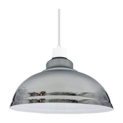 LEDSone Abat-jour de plafond industriel, abat-jour de lampe suspendu en forme de dôme courbé de Style rétro Vintage pour plafonniers suspendus (Chrome) - Publicité LEDSone Abat-jour de plafond industriel, abat-jour de lampe suspendu en forme de dôme courbé de Style rétro Vintage pour plafonniers suspendus (Chrome) - Publicité