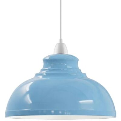 LEDSone Industriel Pendentif Plafonnier Abat-jour, Rétro Cuisine Pendentif Plafonniers Vintage Métal Loft Bar Suspendu Éclairage Rustique Suspension Abat-jour (Bleu courbé) - Publicité LEDSone Industriel Pendentif Plafonnier Abat-jour, Rétro Cuisine Pendentif Plafonniers Vintage Métal Loft Bar Suspendu Éclairage Rustique Suspension Abat-jour (Bleu courbé) - Publicité