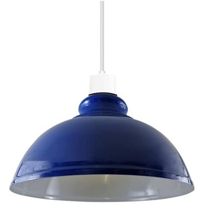 LEDSone Abat-jour de plafond industriel, abat-jour de lampe suspendu en forme de dôme courbé de Style rétro Vintage pour plafonniers suspendus (Bleu marine) - Publicité LEDSone Abat-jour de plafond industriel, abat-jour de lampe suspendu en forme de dôme courbé de Style rétro Vintage pour plafonniers suspendus (Bleu marine) - Publicité