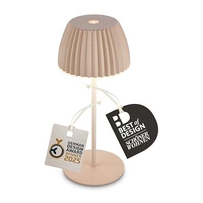 Briloner Riffle Mini lampe de table LED sans fil IP44 avec bord lumineux, variateur tactile, batterie remplaçable, lampe de chevet sans fil, German Design Award Winner 2025, 8,5 x 20 cm, beige - Publicité Briloner Riffle Mini lampe de table LED sans fil IP44 avec bord lumineux, variateur tactile, batterie remplaçable, lampe de chevet sans fil, German Design Award Winner 2025, 8,5 x 20 cm, beige - Publicité